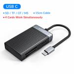 Orico CL4T 4-in-1 Universal USB/Type-C Card Reader for SD/TF/CF/MS Memory Smart Card