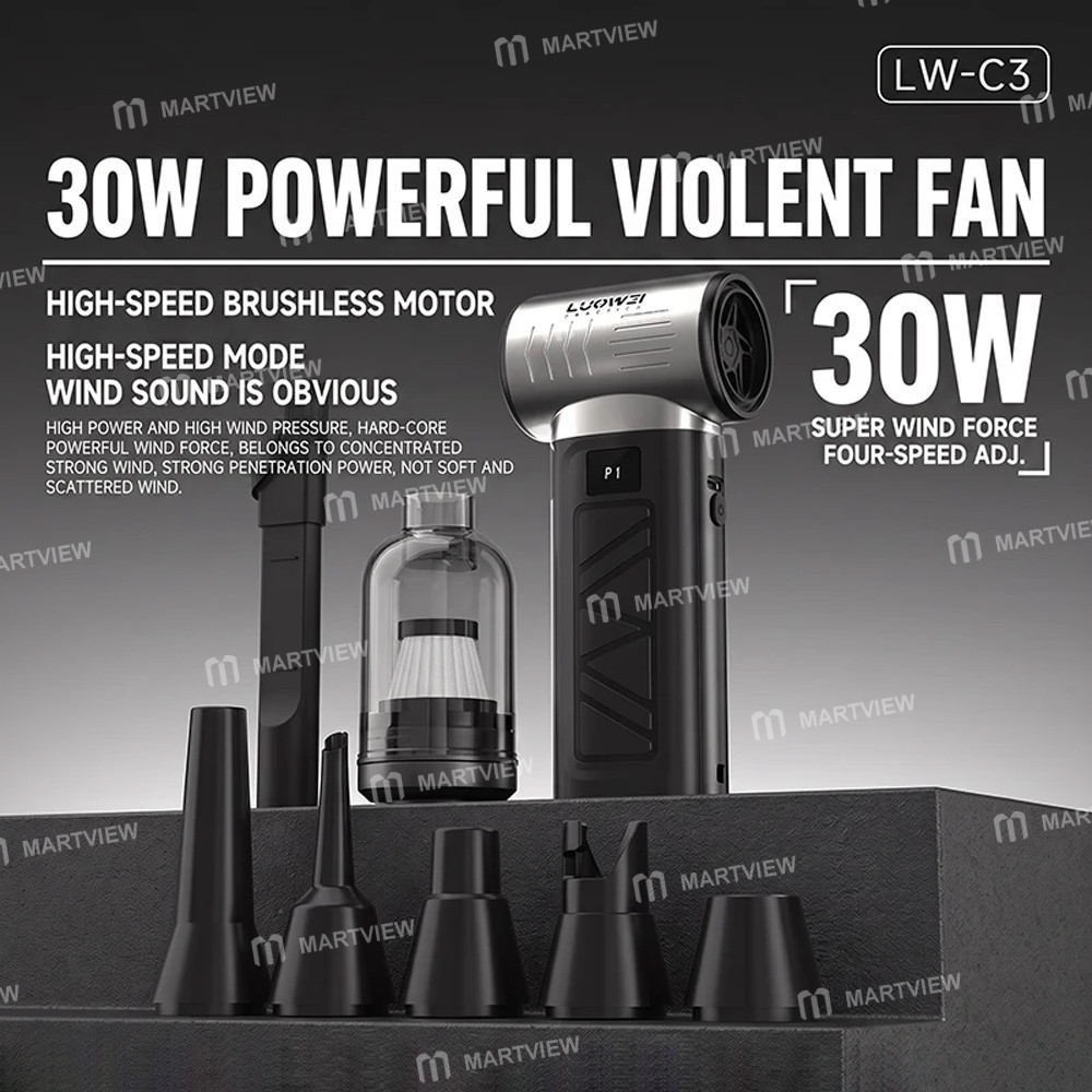 luowei lw-c3-30w-rpm-4-speed-settings-high-power-dust-removal-fan-not-gentle-breeze-with-multiple-no