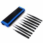 9 in 1 Anti-static Precision Tweezers Tool Kit Anti-magnetic Set for iPhone / iPad / Samsung / XiaoM