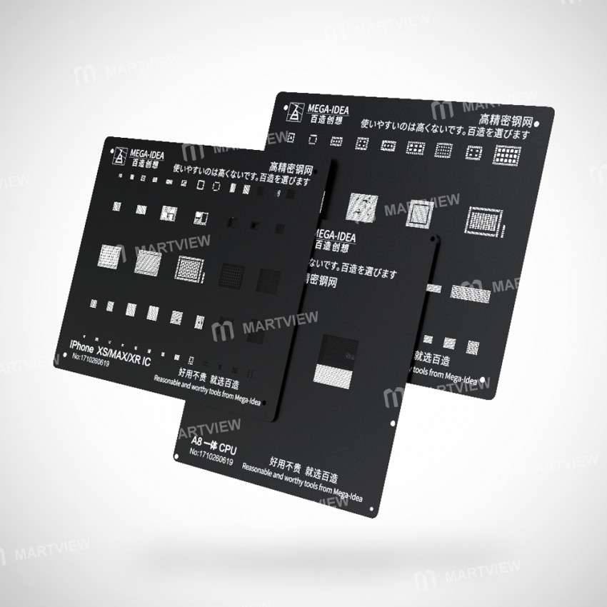 Mega-Idea Square Hole CPU Reballing Black Stencil for Android Smart Phones