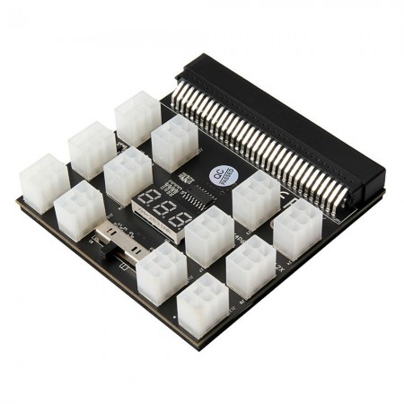 64Pin to 6Pin Graphics Card Power Supply Adapter Board with LED Voltage Display