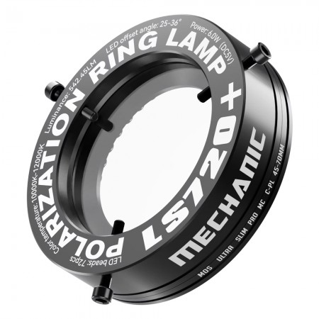 Mechanic LS720 Plus 72-LED Dual Polarization Adjustable Microscope Ring Light for Most Microscope