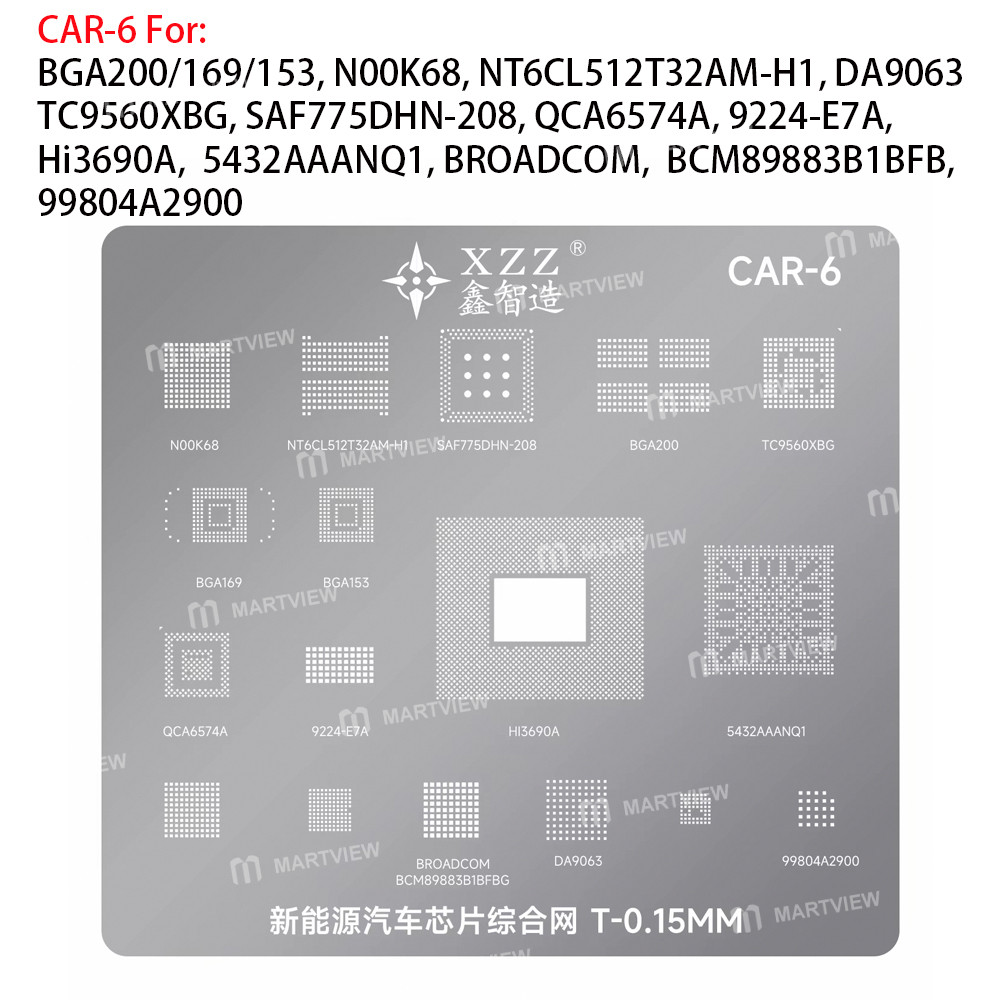 xzz car-series-new-energy-vehicles-ic-chips-comprehensive-bga-reballing-stencil-set-7