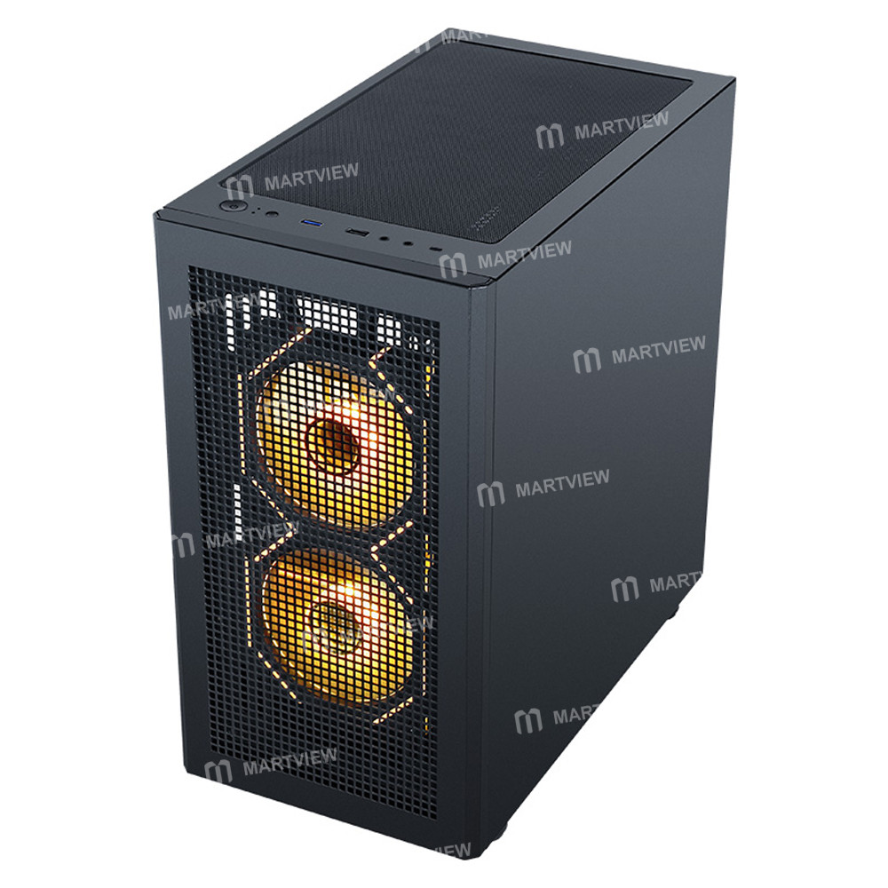 sama honey-badger-m2-mesh-side-panel-glass-desktop-m-atx-computer-case-supports-240-aio-water-coolin