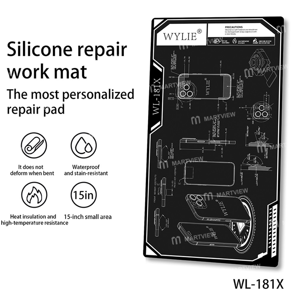 wylie wl-181x-15-inch-heat-insulating-silicone-mat-for-mobile-phone-tablet-repair-7
