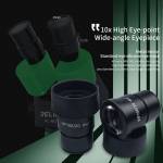 Relife RL-M3T 0.7-4.5X Trinocular HD Stereo Microscope - Green