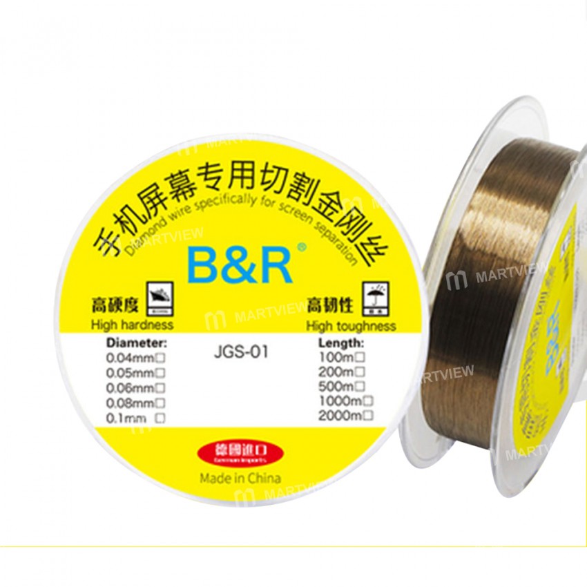 B&R JGS-01 100M 0.04MM 0.05MM 0.06MM 0.08MM Diamond Wire Specifically for Phone Screen Separation