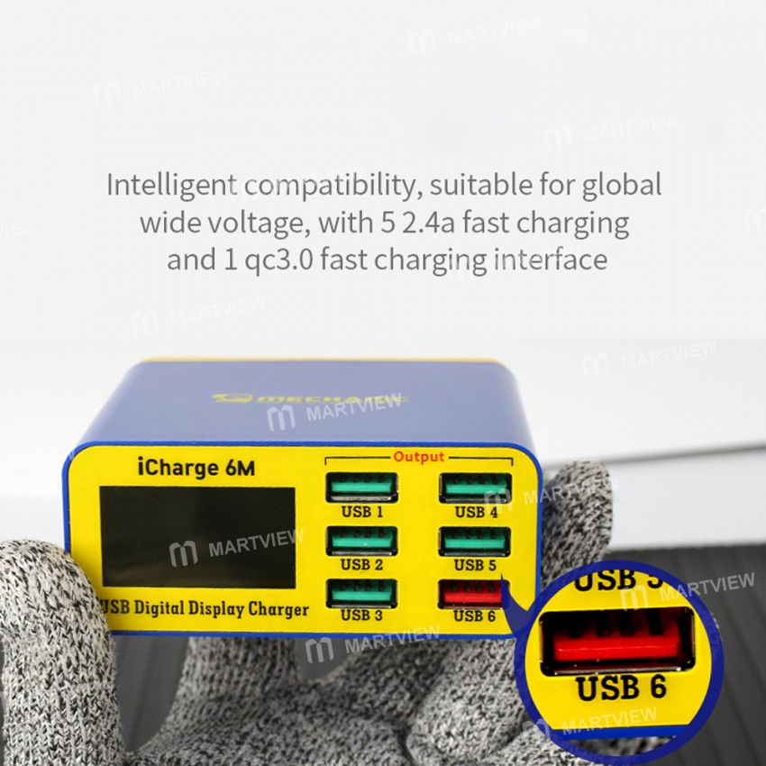 Mechanic iCharge 6M LCD Digital Display Fast Charger 8 Port USB Charging Dock