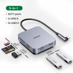 Ugreen CM521 Magnetic 5-in-1 USB 3.0 to TF / SD Card Type-C HUB for iMac All-in-one