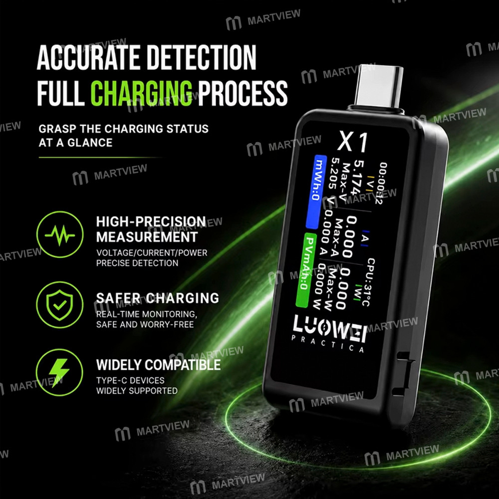 luowei x1-multifunction-voltage-current-power-battery-level-energy-digital-display-usb-c-tester-3