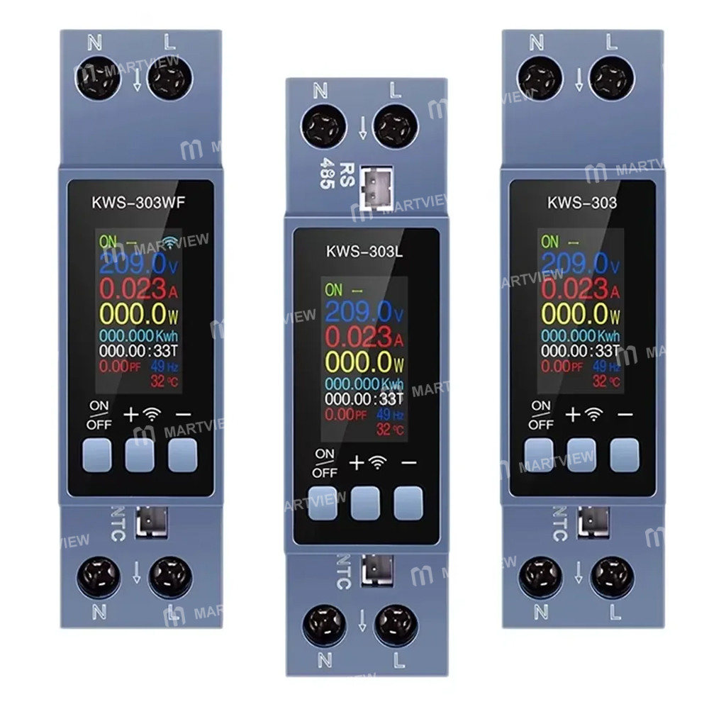 kws 303-series-multifunctional-rail-mounted-voltage-current-meter-with-power-off-protection--wifi-fu