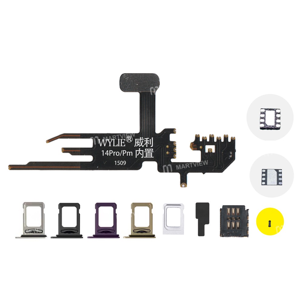 wylie e-sim-conversion-to-2-sim-card-mep-integration-solution-supports-supersnow-db-ic-for-iphone-14