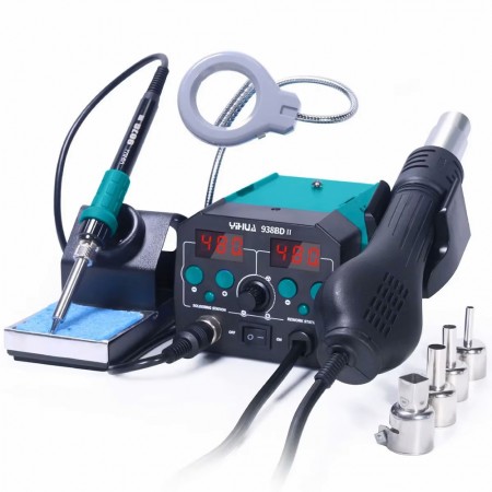Yihua 938BD-II 2-in-1 Constant Temperature Digital Display Hot Air Gun Soldering Iron Station