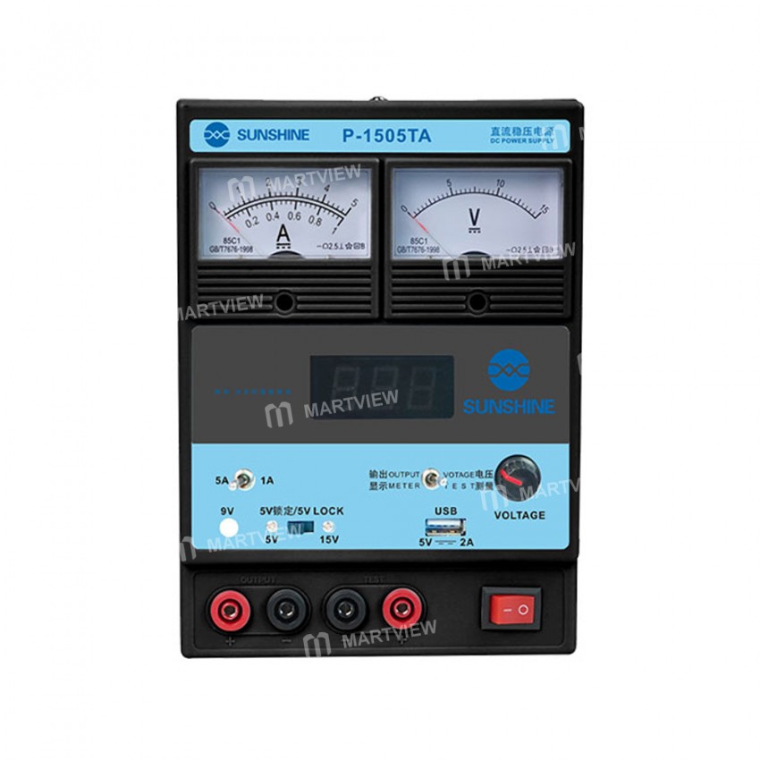 Sunshine P-1505TA 15V 5A DC Adjustable USB Charging Switching Regulated Power Supply