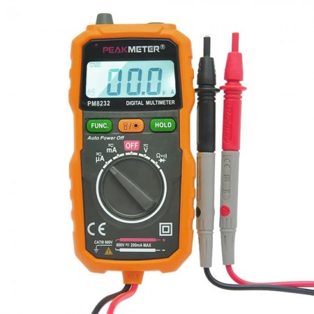 PEAKMETER PM8232 Mini Portable Auto Range Data Hold Spotlight Backlight Auto Power off DMM Digital Multimeter