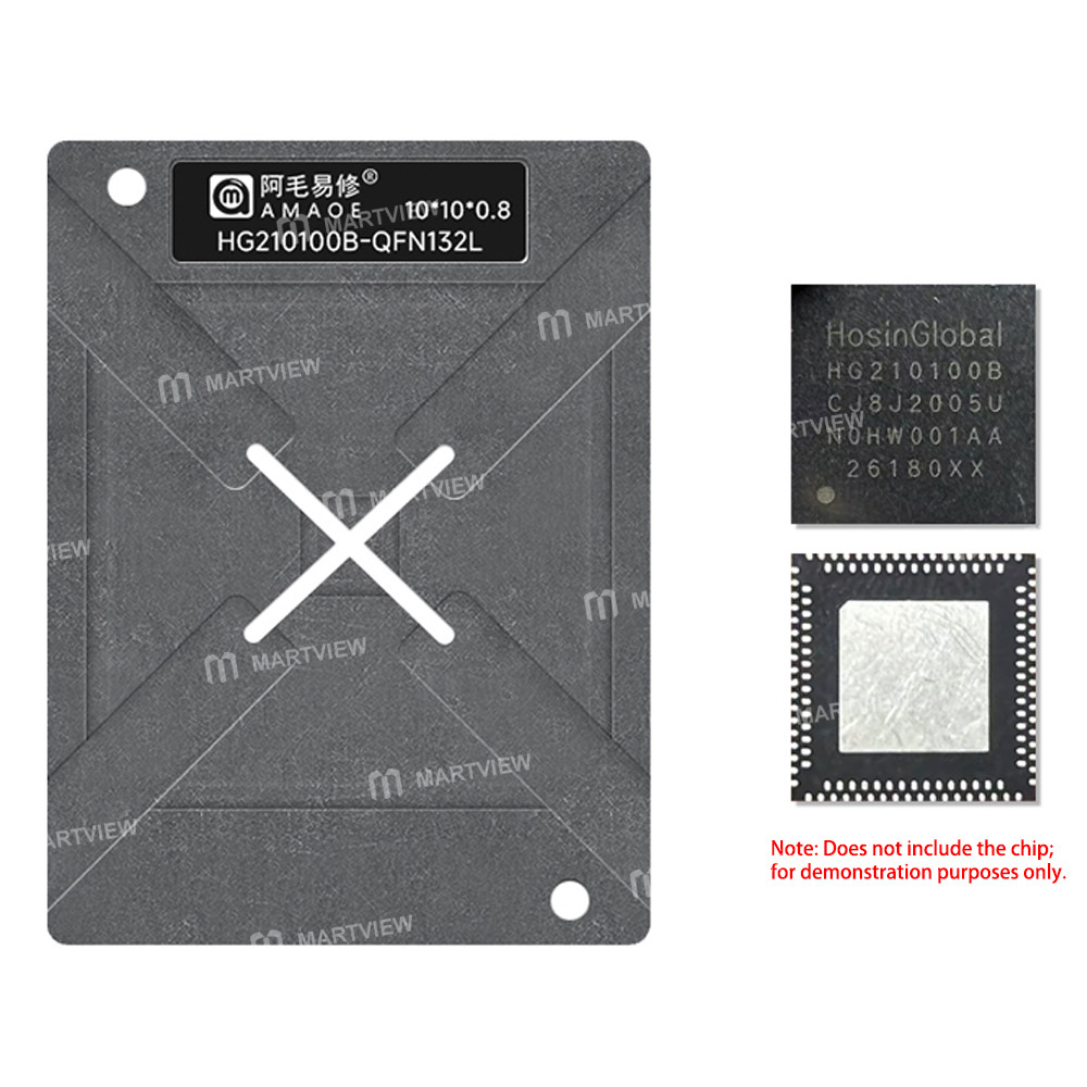 amaoe 012mm-hosinglobal-hg210100b-qfn132l-ic-chips-bga-reballing-stencil-platform-set-3