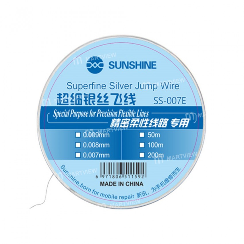 Sunshine SS-007E 0.007mm 0.009mm 200M Precision Flexible Circuit Dedicated Ultra-fine Silver Fly Wir