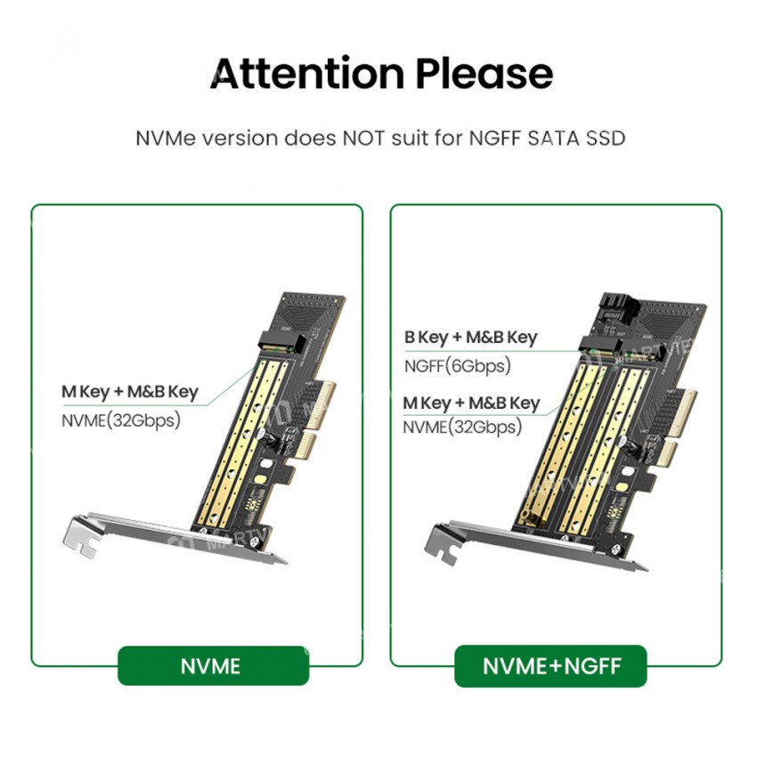 Ugreen CM302 PCI-E to M2 NVME&NGFF Single-bay / Dual-bay Riser Expansion Card Support PCI-E4.0