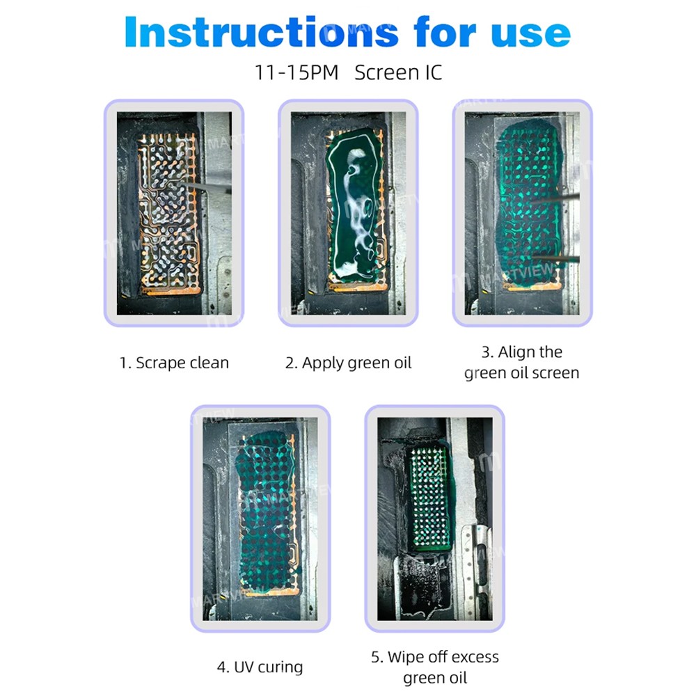 jtx screen-ic-special-green-oil-mesh-for-iphone-11-to-15pro-max-3