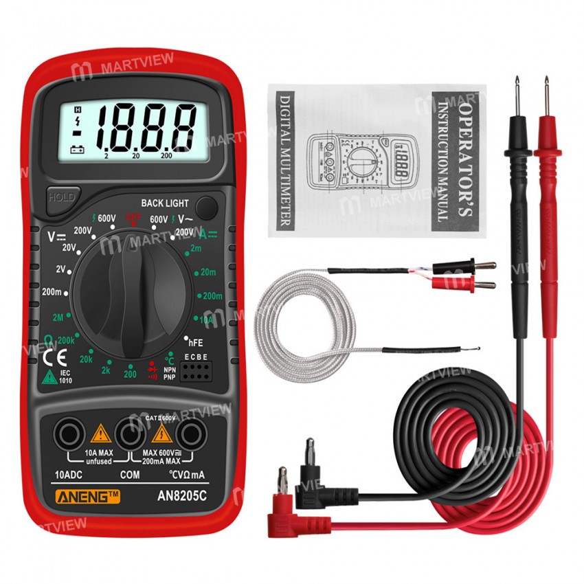 Aneng AN8205C Portable AC / DC Digital Multimeter