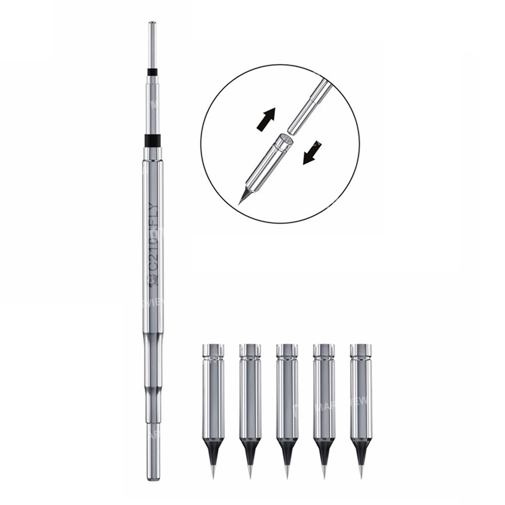 mechanic c210-ifly-motherboard-flying-wire-replaceable-soldering-iron-tip-with-5pcs-ultra-sharp-need
