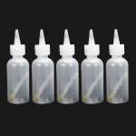 50ml Plastic Clear Liquid Bottle Squeeze Transparent Refillable Bottles with Needles - 5pcs