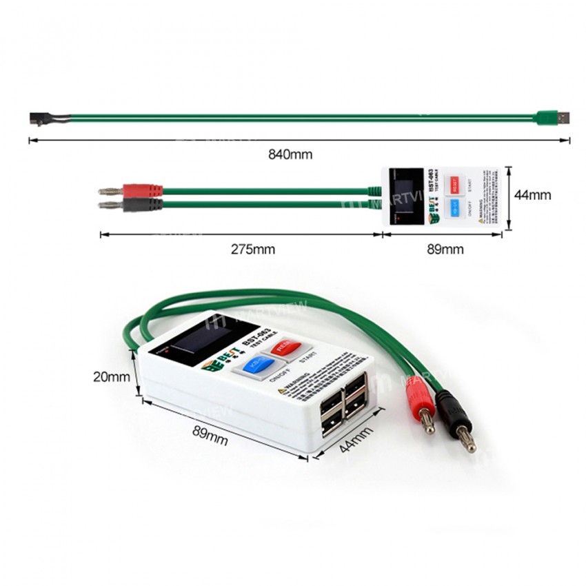 BST-063 Smart Anti-burn Power Cord for Mobile Phone Repair Suitable for Android iPhone