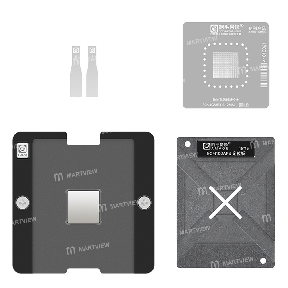 amaoe 012mm-scm102ar3-camera-main-control-chip-bga-reballing-stencil-tin-plating-platform-set-for-ca