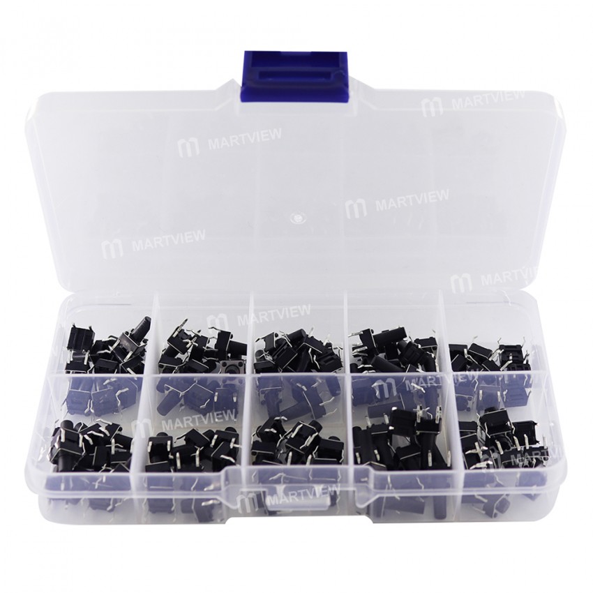 10 Models Mix 4.3 to 13mm Height 6*6mm Tact Switch Button - 100Pcs