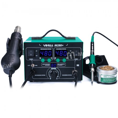 Yihua 862BD+ High Power Digital Display Hot Air Gun Soldering Station for Phone PCB Repair