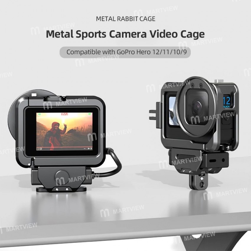 action camera-video-cage-metal-vlog-case-protective-housing-5