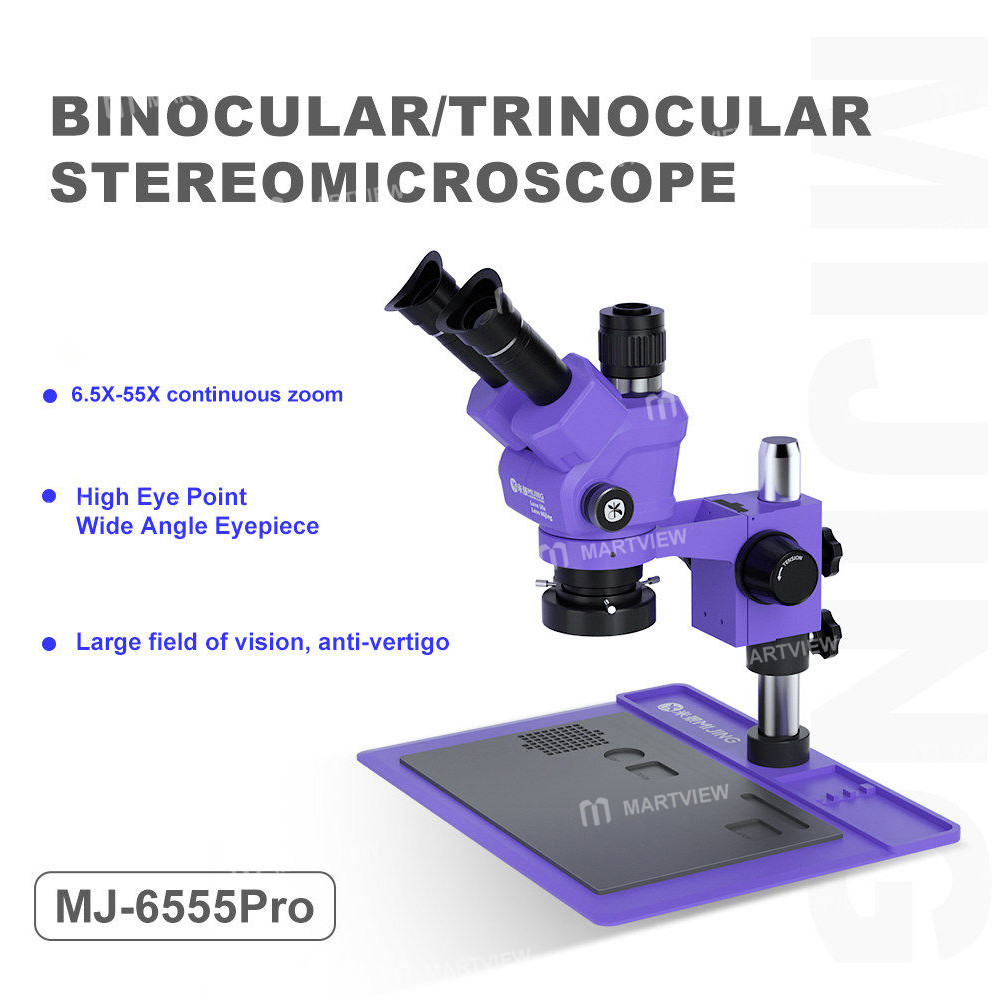 mijing mj-6555pro-65-55x-synchronous-zoom-trinocular-stereo-microscope-with-aluminum-alloy-base-2