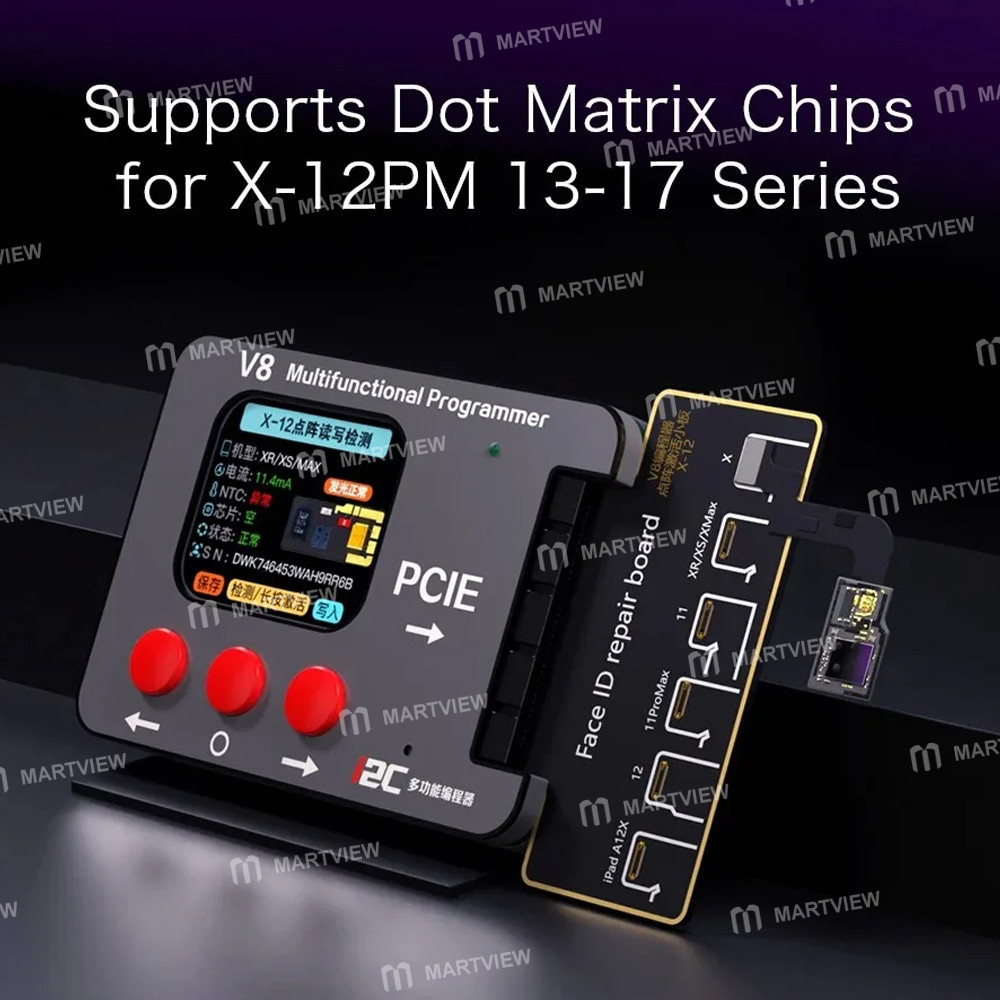i2c v8-dot-matrix-smart-programmer-supports-face-dot-matrix-repair-for-iphone-x-to-17pm-13