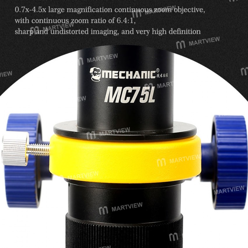Mechanic MC75L-B3 Single Cylinder Design 0.7-4.5X Continuous Zoom with LED Light Microscope