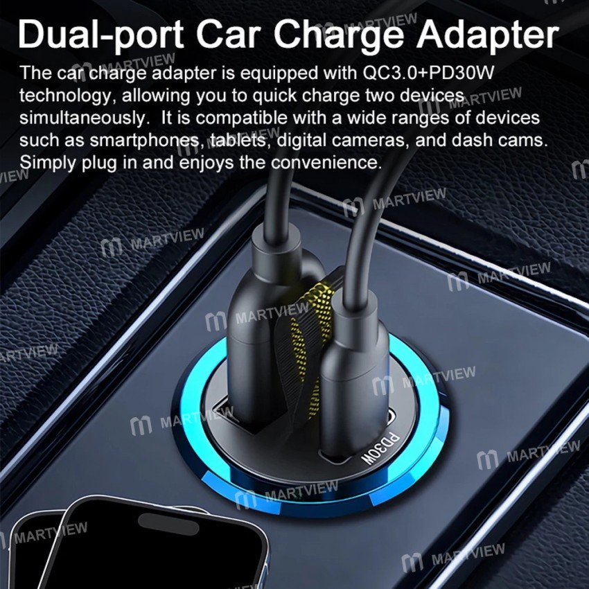 dual usb-qc30pd30w-mini-fast-charging-car-cigarette-light-charger-9