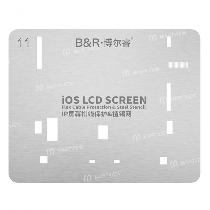 B&R IO6 iOS LCD Screen IC Flex Cable Protection & Steel Stencil Set for iPhone 11 to 13 Pro Max