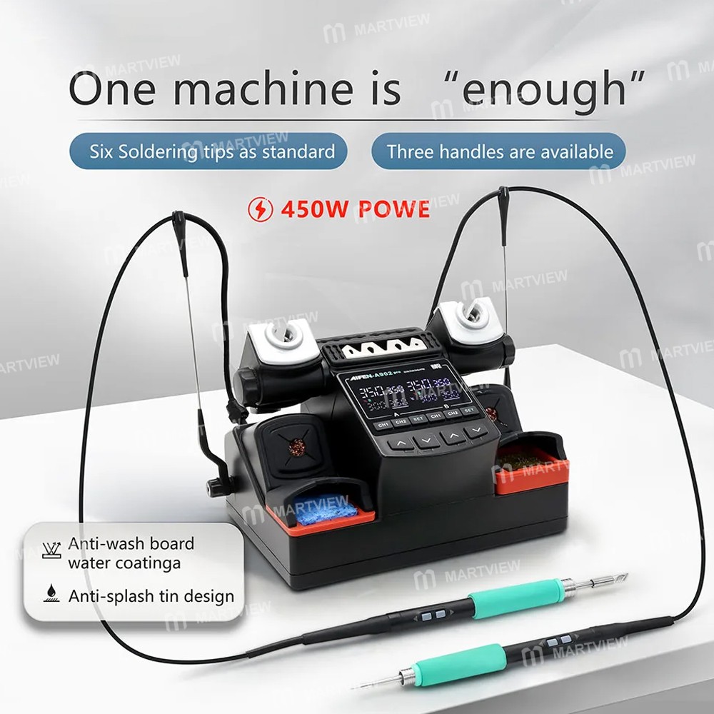 aifen a902-pro-c115-c210-c245-double-station-welding-rework-station-for-pcb-soldering-repair-7