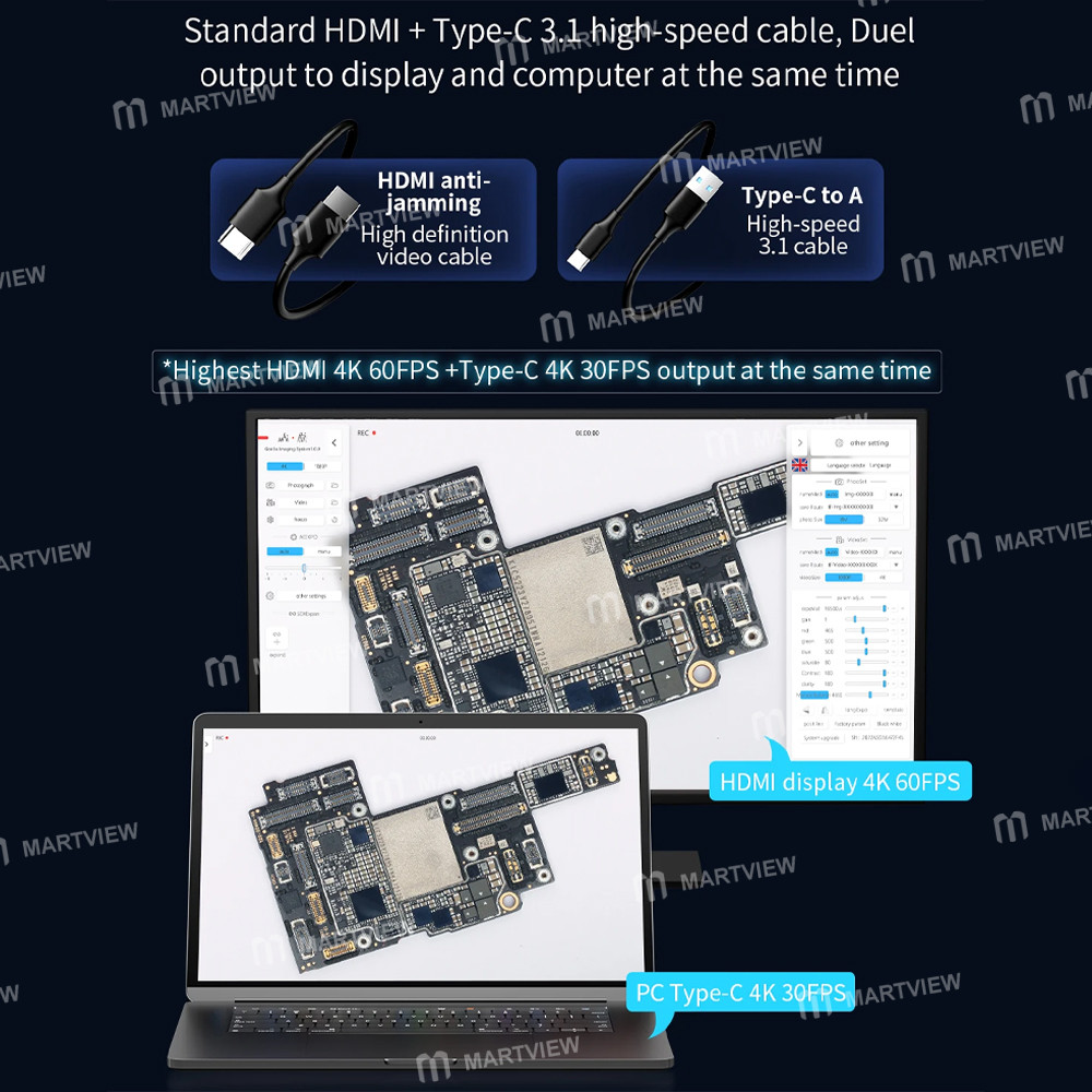 qianli super-cam-ai-gorilla-8mp-sony-sensor-4k-microscope-industrial-camera-with-zoom-handwheel-14