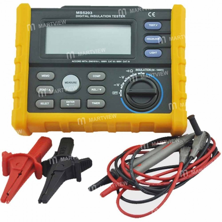 PEAKMETER MS5203 Digital Insulation Resistance Meter Tester Multimeter Megohm Meter 0.01-10G ohm