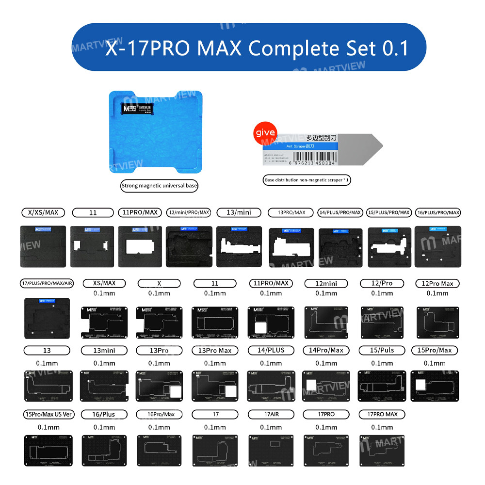 maant magnetic-middle-layer-bga-reballing-stencil-platform-set-for-iphone-x-to-17pro-max-2