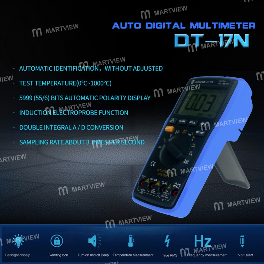 Sunshine DT-17N Handheld Digital Multimeter with LCD Backlight