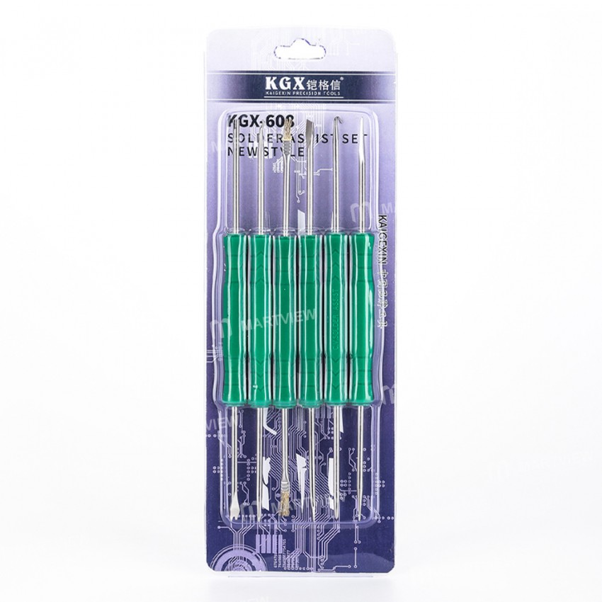 KGX-608 6-in-1 PCB Metal Cleaning Kit for Phone Motherboard Welding Cleaning