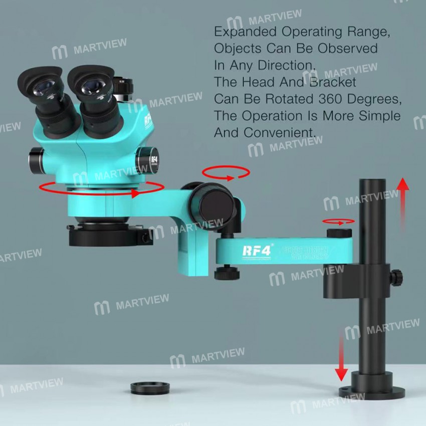 rf4 rf7050pro-fo19-360-adjustable-universal-telescopic-rotating-lifting-microscope-4