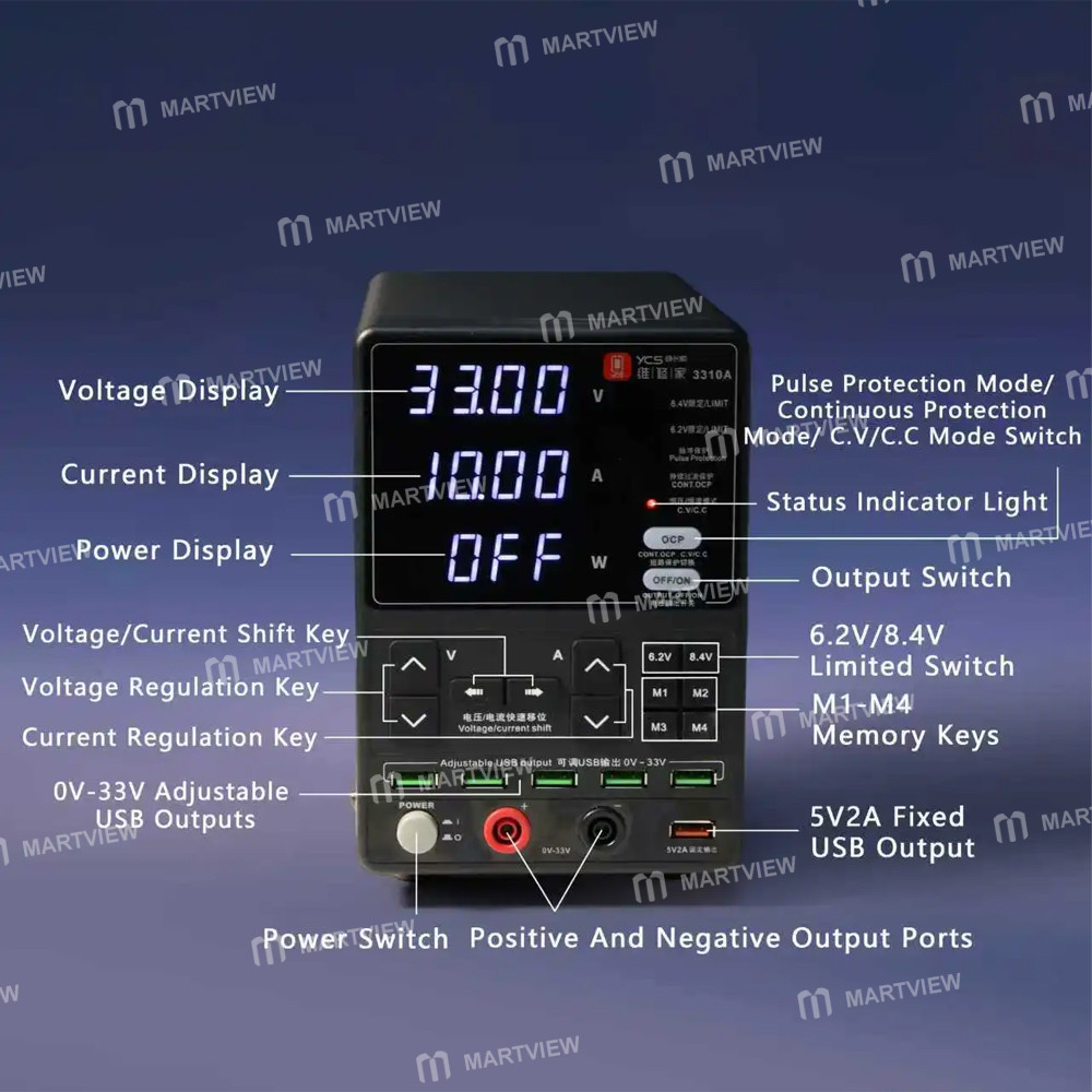 ycs 3310a-33v-10a-high-power-low-ripple-triple-mode-regulated-power-supply-for-mobile-phone-repair-5