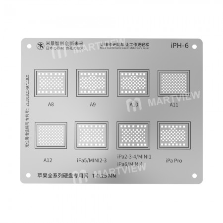 MiJing Reballing Stencil Plant Tin Steel Net for iPhone iPad NAND PCIE