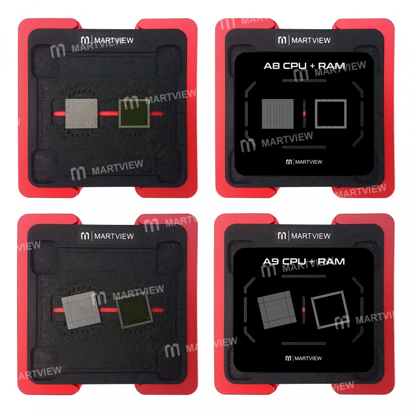 Martview RB-02 7in1 CPU Reballing Stencil Full Set for iPhone A8 A9 A10 A11 A12 A13 A14 - Malaysia