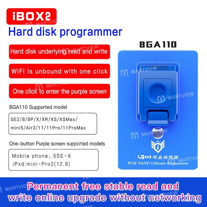 iBox2 BGA110 PCIE Hard Disk Programmer for iPhone SE - 11 Pro Max iPad DFU