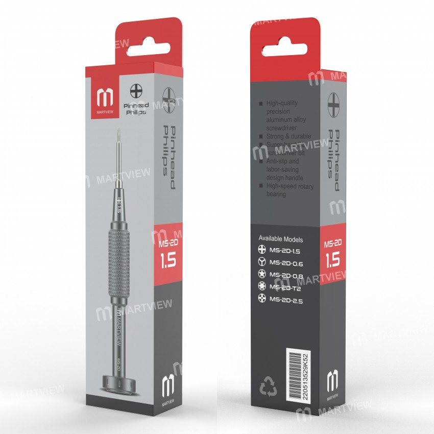 Martview MS-2D Aluminium High-Precision Anti-Rust Anti-Slip Magnetic Screwdriver - Malaysia