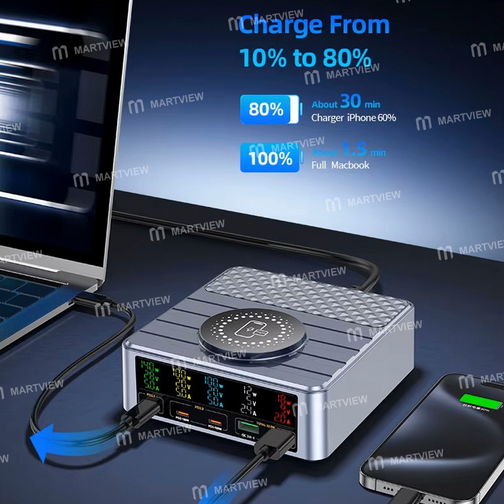 wlx f2-260w-smart-display-desktop-pd31-fast-charging-station-with-15w-magnetic-wireless-charging-8