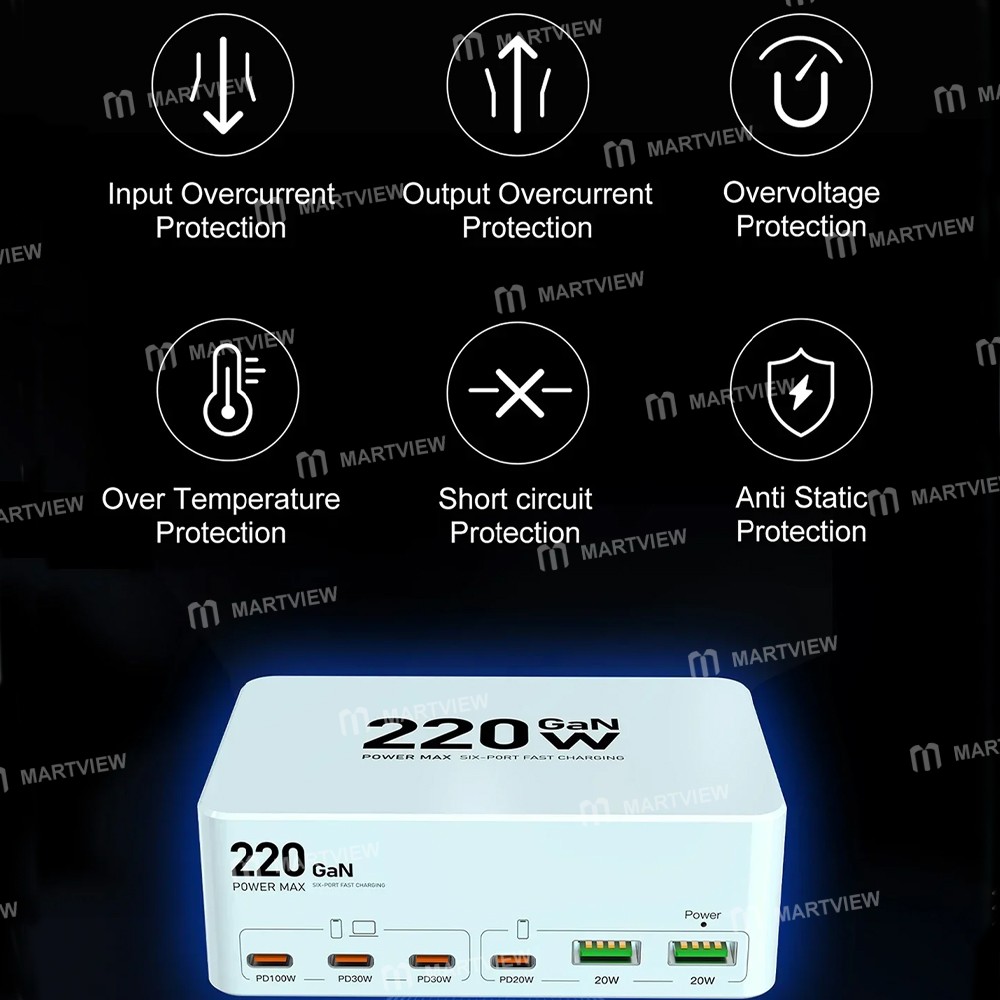wlx 818l-6-port-220w-pd100wusb-gan-intelligent-digital-display-charging-station-10